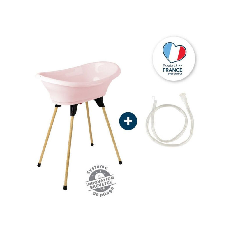 Thermobaby - kit baignoire vasco Rose Poudré : baignoire + pieds + tuyau de vidange
