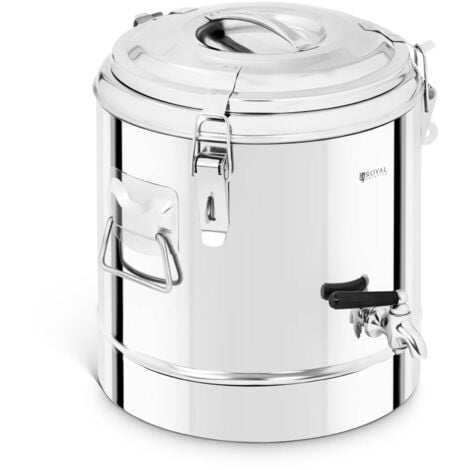 Thermobehälter Edelstahl Thermobox Warmhaltebehälter Speisen Ablasshahn 12 L