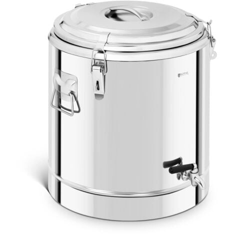Thermobehälter Edelstahl Thermobox Warmhaltebehälter Speisen Ablasshahn 36 l