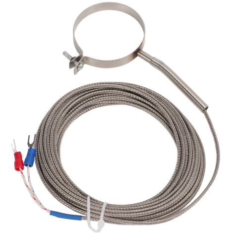 Thermocouple à haute précision avec raccord fileté, sonde de température industrielle 0‑400°C, longueur de câble 5 mètres pour contrôle thermique