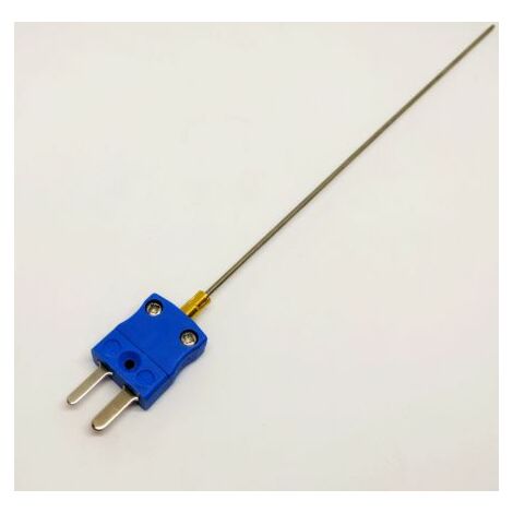 Thermocouple type K Ø 3mm, L 1000mm, +1100°C max à Fiche mâle miniature ( Prix pour 1 )