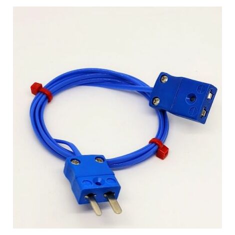 Thermocouple type K Ø 7/0.2mm, L 5m, +105°C max à Fiche mâle miniature ( Prix pour 1 )
