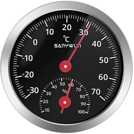 Thermohygromètre de voiture Thermomètre mécanique et hygromètre sans batterie de haute précision pour la mesure en voiture