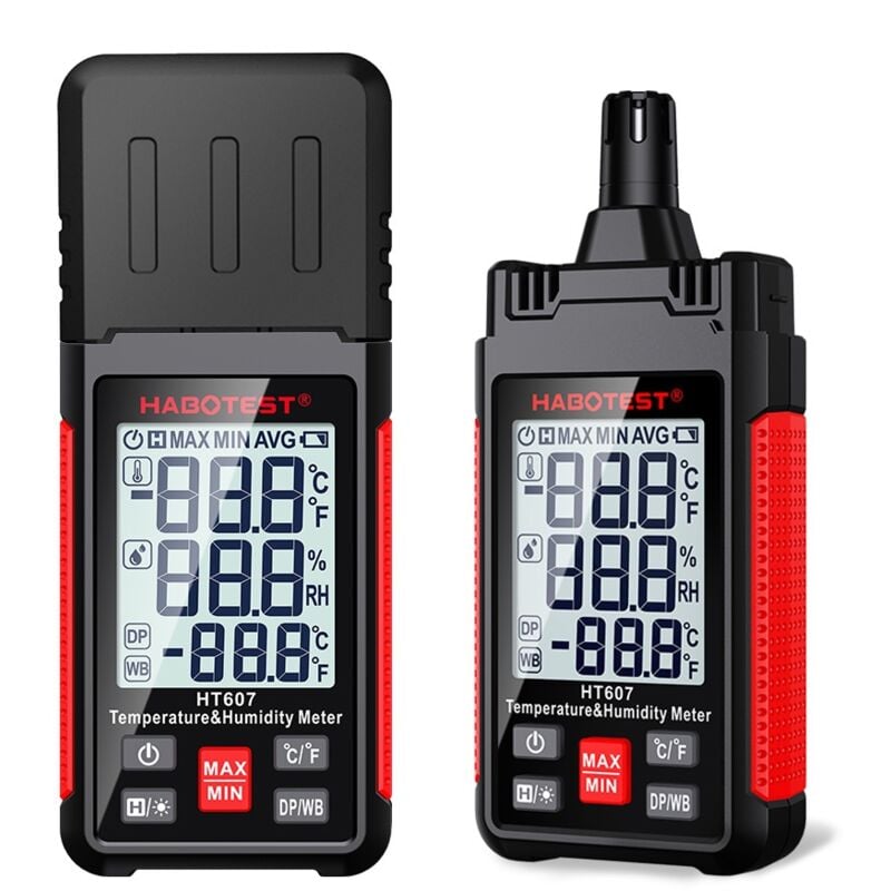 Thermohygromètre HT607 Hygromètre numérique Température Humidité Compteur Thermomètre lcd portatif Hygromètre Psychromètre Testeur de Point de rosée
