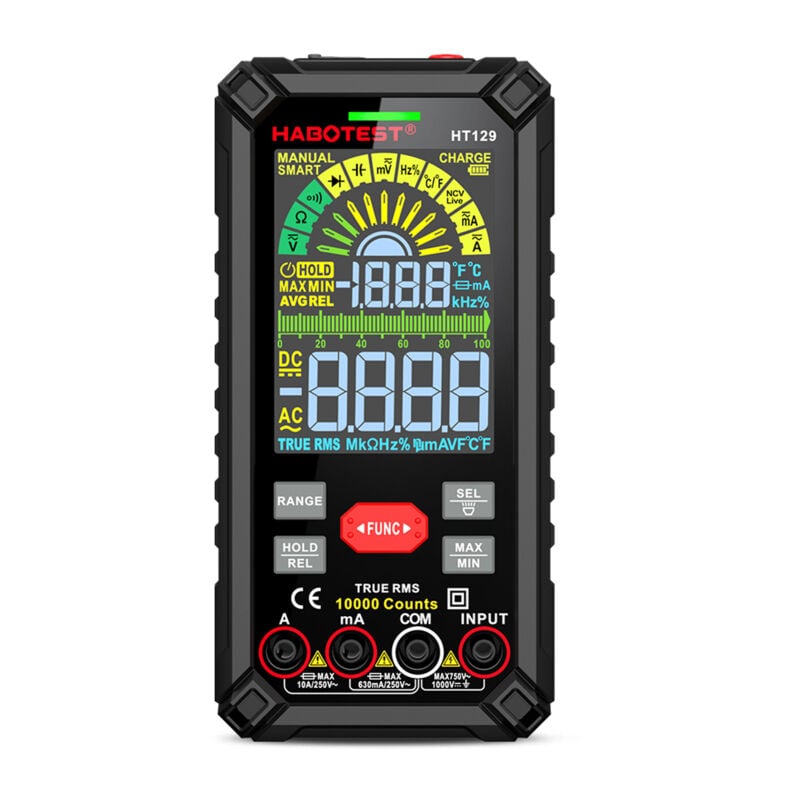 Multimètre intelligent HABOTEST HT129 Multimètre numérique intelligent Écran couleur Multimètre numérique portable