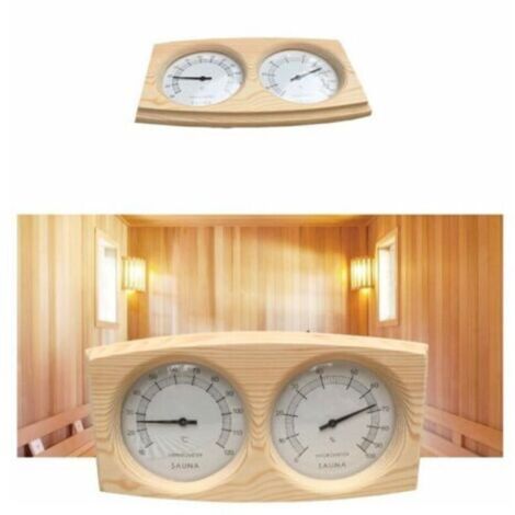 Thermohygromètre pour sauna en bois naturel – Accessoire de contrôle température & humidité, design unique et robuste