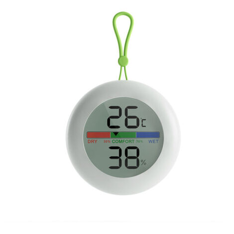 Thermohygromètre-Thermomètre et hygromètre à écran couleur Thermomètre intérieur rond hygromètre Mini thermomètre électronique sec et humide 66 × 19 mm