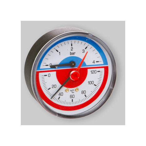 Thermomanomètre Raccordement Arrière Ø 80 1/2" 0÷10 Atm 0÷120°C