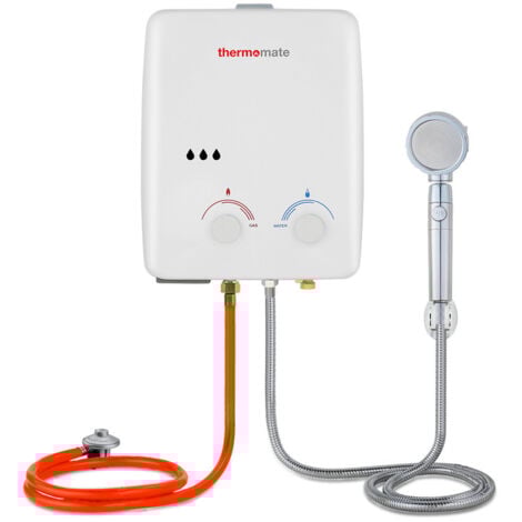 Thermomate AZ132 5L Chauffe-eau Instantané à Gaz Propane Chauffe-eau GPL 30/37mbar Extérieur pour les chevauxcamping[Classe énergétique A+]