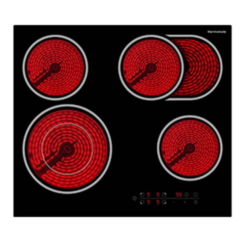 Thermomate - Plaque de Cuisson vitrocéramique encastrée, Avec Minuterie&Serrure de sécurité - CHTB604 - 4 zones - 6600W