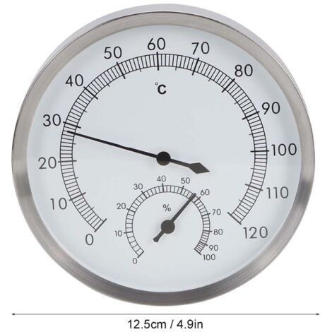 Thermometer-Hygrometer aus Edelstahl für Sauna und Hamam – 2-in-1-Gerät für den Innenbereich