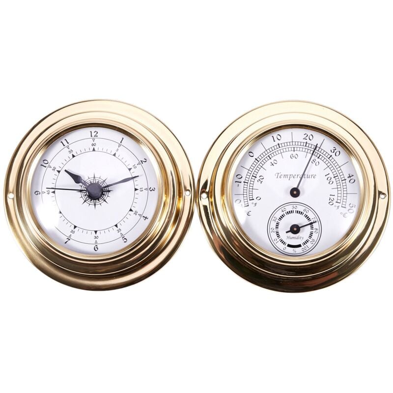 Image of Tlily - Thermometer Hygrometer Barometer Uhren Uhr 2 Ganze Set Wetter Station Meter