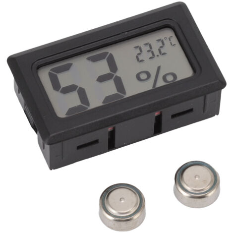 Thermometer Hygrometer Black LCD HD Digital Display Embedded Electronic Temperature Humidity Meter for Locker Cigar Box