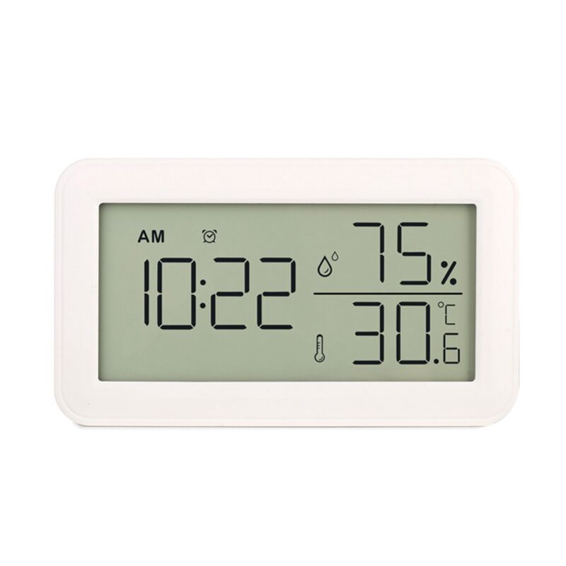 Image of Tlily - Thermometer-Hygrometer für den Innenbereich mit Wecker, LCD-Digital (weiß)