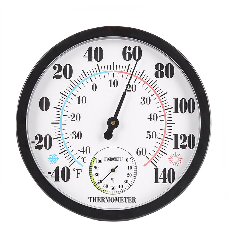 Thermometer Indoor and Outdoor 25cm Terrace Large Wall Thermometer and Hygrometer