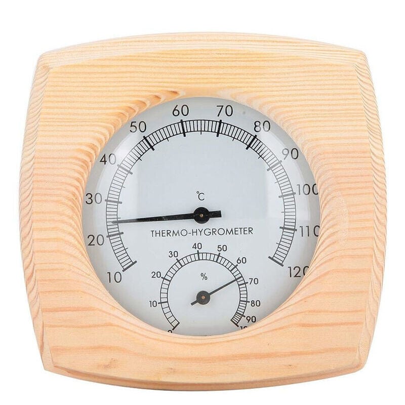 Image of Thermometer und Hygrometer aus Fichtenholz – Anzeige für den Innenbereich