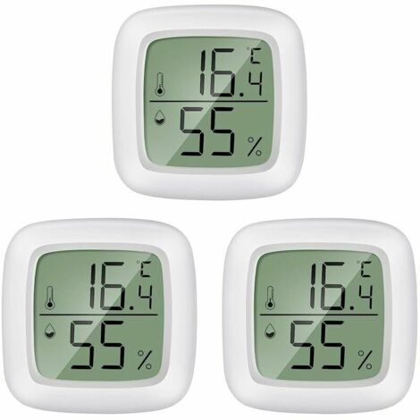 Thermomètre 3 pièces Mini LCD portable intéri thermomètre hygromètre - 20 ℃  60 ℃, 10%  99% RH convient pour