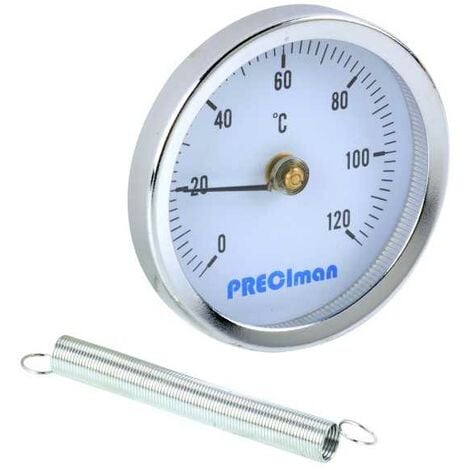 Thermomètre à bracelet en inox D.63 de 0 à +120°C