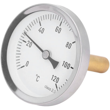 Thermomètre à cadran 63mm pour barbecue, indicateur bimétallique 0‑120°C, idéal pour cuisson et grillades.