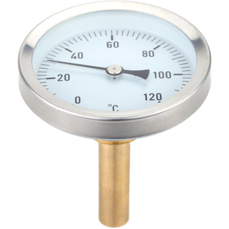 Thermomètre à cadran horizontal de 63 mm, jauge de température en aluminium 0-120 °C, diamètre de vis 1/2 BSP