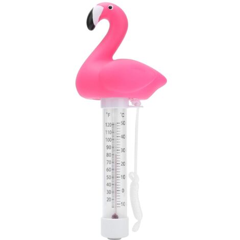 Thermomètre à Eau Thermomètre de Piscine Flottant Thermomètre D'eau D'étang en Plastique en Forme de Flamant, Thermomètre de Piscine pour Bébé Haute Précision avec Ficelle pour Piscine SPA