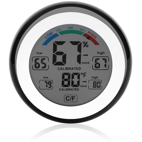 Thermomètre à Écran Tactile Sans Batterie Couleur Noire -KZQ