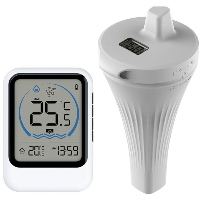 Thermomètre à Piscine solaires numérique, thermomètre à Eau Flottante Gauge de température pour Spa de Bain Bain remous, thermomètres
