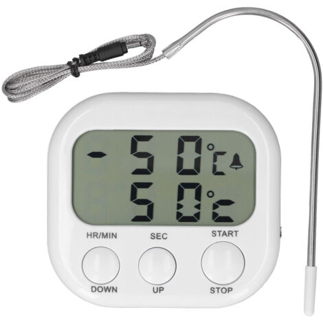 Thermomètre à sonde alimentaire 2 en 1, thermomètre numérique pour viande, fumoir, barbecue et four de cuisine-AquaForge