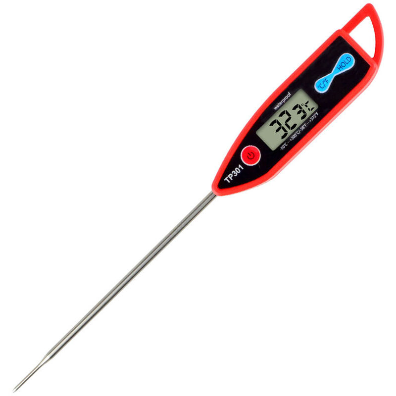 Thermometre a sonde alimentaire Thermometre electronique multifonctionnel pour la cuisine domestique, rouge