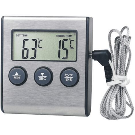Thermomètre à sonde TP700, thermomètre électronique pour barbecue, minuterie, alarme, alliage d'aluminium