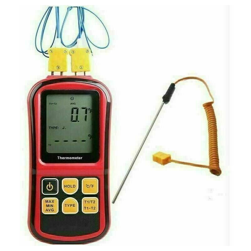 Thermomètre à Thermocouple Numérique avec Double Canal et Sonde à Thermocouple