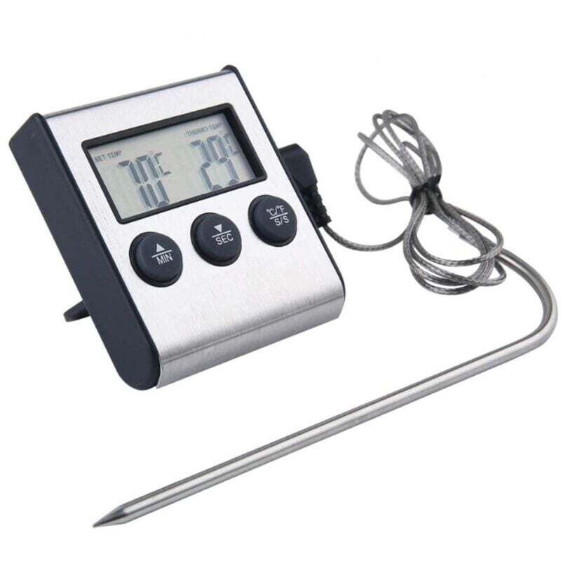 Thermomètre à Viande Numérique Sonde Cuisson Barbecue Grille Lait Vin Eau