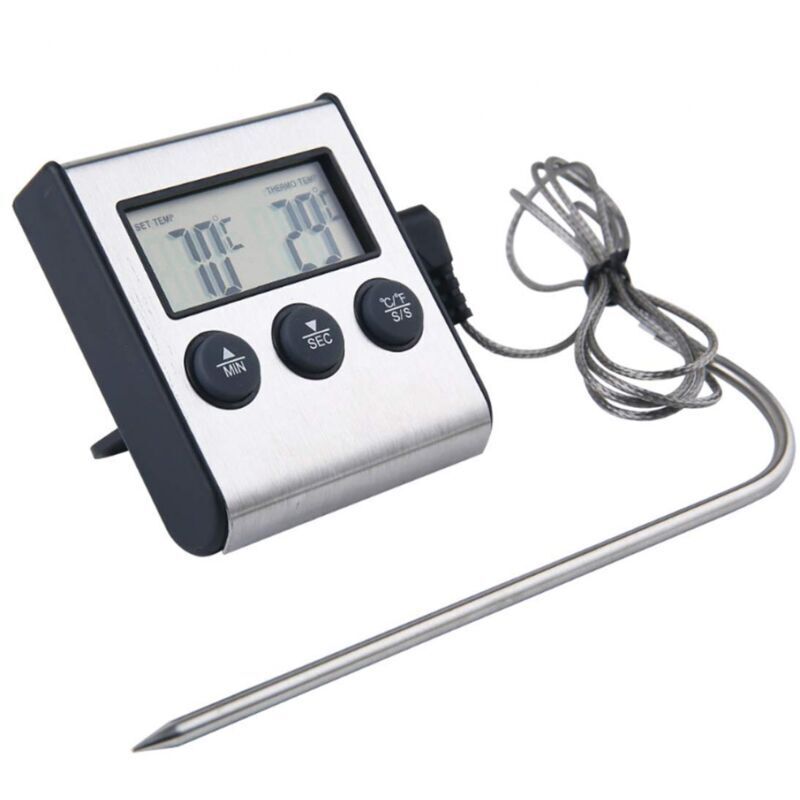 Thermomètre Alimentaire Avec Sonde, Thermomètre à Viande pour Cuisson, UD09 Pour Griller Viande Barbecue L'eau Lait Vin Liquide Avec sonde