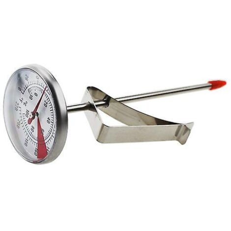 Thermomètre alimentaire en acier inoxydable, thermomètre de cuisson avec clip, thermomètre à lait, argent-AquaForge