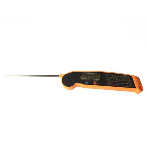 Thermomètre Alimentaire Numérique Pliable Sonde Alimentaire BBQ Viande Eau Lait Jauge De Température Cuisine Cuisine Outils, Orange