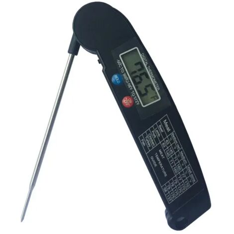 Thermomètre alimentaire numérique, sonde de cuisson pliable, thermomètre pour barbecue, thermomètre à viande, ustensiles de cuisine-AquaForge