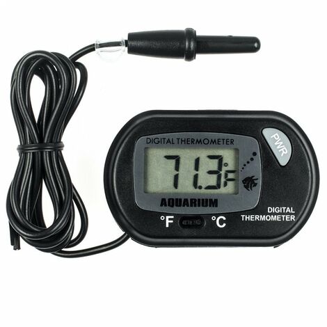 Thermomètre Aquarium - LCD Digital Thermometre Aquarium avec Ventouse Et Sonde à Immersion pour Aquarium,Terrarium-longziming