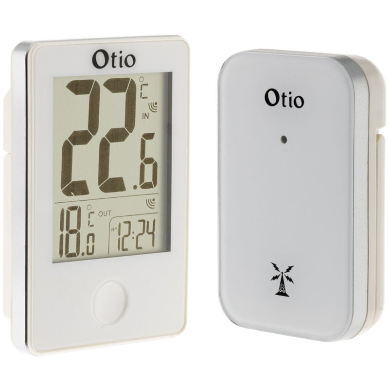 Thermomètre intérieur/extérieur avec capteur sans fil - blanc Otio