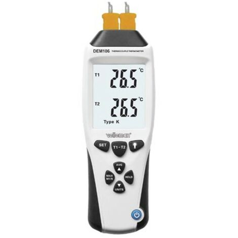 THERMOMÈTRE AVEC THERMOCOUPLES TYPES K/J VELLEMAN DEM106