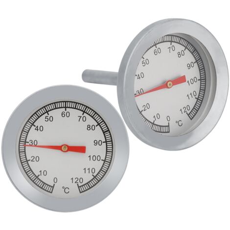 Thermomètre BBQ Pizza pour Gril Barbecue 0-120℃ avec Corps Stainless Steel 5.4cm Diamètre et 5.6cm Probe