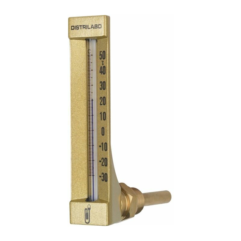Distrilabo - Thermomètre coudé boîtier aluminium pour climatisation - 63 mm