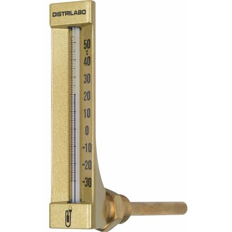 Thermomètre coudé boîtier aluminium pour climatisation - 100 mm - Distrilabo
