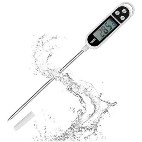 Thermometre Cuisine avec Écran LCD Thermomètre Numérique Digital avec Sonde Longue Haute Précision,Lecture instantané Thermomètre Cuisson,pour BBQ,Huile,Viande,Nouriture,Lait,Vin,Eau Cha
