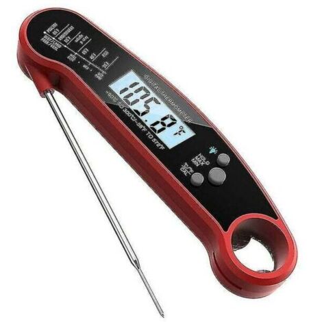 Thermometre Cuisine avec Sonde Pliables, 3s Lecture Instantané Thermomètre Digital, Rétroéclairage LCD & Calibration, Thermometre Cuisson pour Four, Viande, BBQ & Lait
