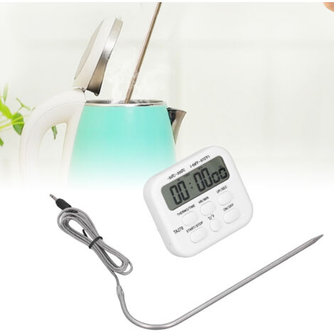 Thermomètre Cuisine [Thermomètre Cuisine] [Digital Kitchen Thermometer High Sensitivity Multifunctional Thermometer] ABS 8x7cm -50℃-300℃ Thermomètre Four Grill avec Sonde Alarm