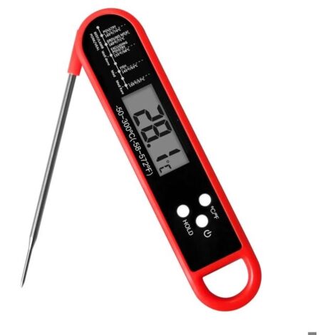 Thermometre Cuisine, Thermomètre Cuisson, Lecture Instantanée en 3s, Précision ±0,5°C, Écran LCD , Sonde en Acier Inox de