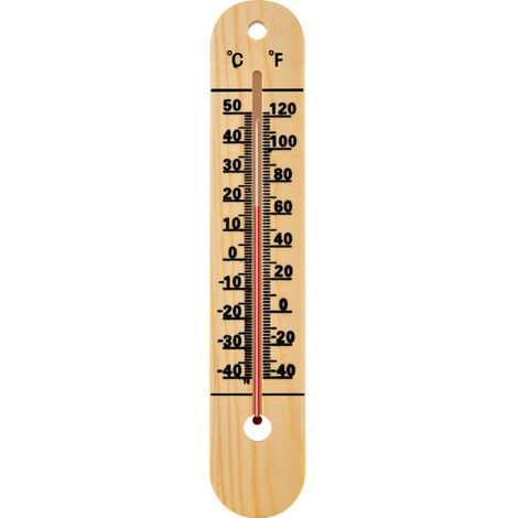 Thermomètre d'ambiance traditionnel en bois pour mesurer la température ambiante, peut être utilisé à l'intérieur ou à l'extérieur, idéal pour la maison, le bureau, le jardin, la serre ou le garage