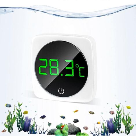 Thermomètre d'aquarium à LED, écran tactile, capteur de température précis, thermomètre pour eau, thermomètre d'aquarium autocollant et économe en énergie.