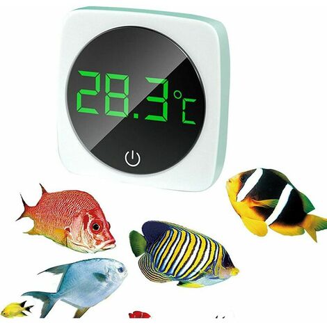 Thermomètre d'aquarium numérique à écran tactile avec jauge de température d'aquarium à LED - Capteur de température d'eau précis pour terrarium de reptiles d'amphibiens génériques
