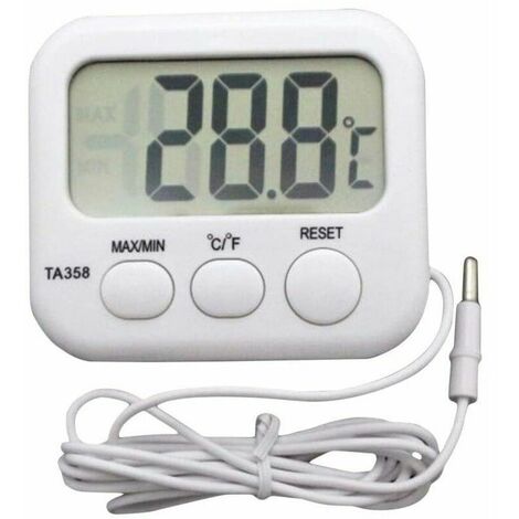 Thermometre d'aquarium numerique de haute precision etanche pour la temperature du terrarium de l'eau des reptiles de l'aquarium (blanc)